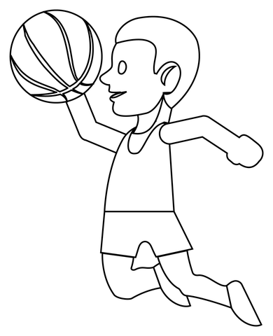 Person Bouncing Ball Coloring Page